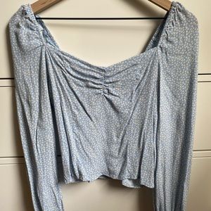 Light Blue Floral Blouse